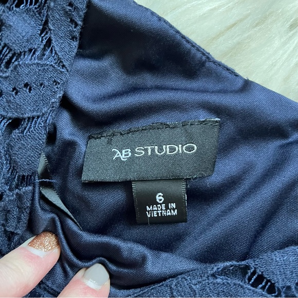 AB Studio dark blue lace cocktail dress - Picture 6 of 7